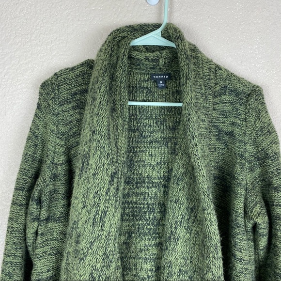Torrid Open Front Dark Green Black Cardigan L 12 0 - Picture 3 of 12